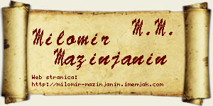 Milomir Mazinjanin vizit kartica